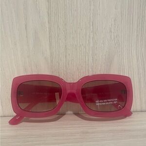 Aerie Hot Pink Rectangular Sunglasses